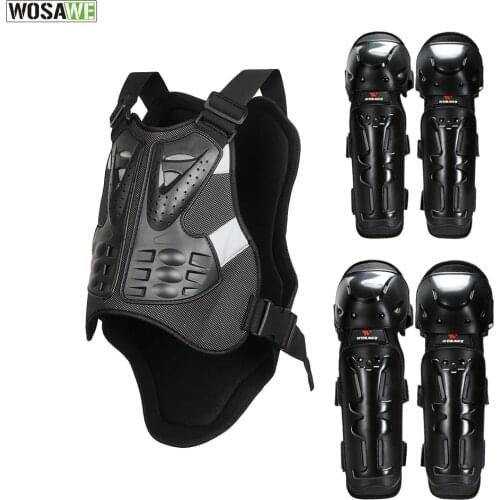 WOSAWE Motorcycles Protector Knee Pads Elbow Pads Back Support Chest Protective Gear Moto Motocross Off-road Racing Protection