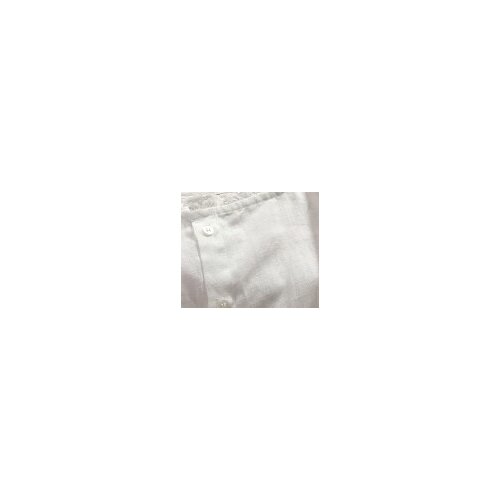 2020 Summer Cotton and Linen Lace Shirt Round Neck Open Back Puff Sleeve Short Sleeve Top
