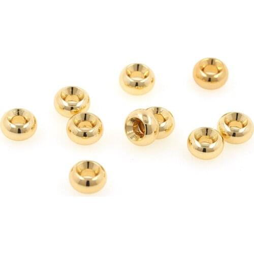 10PCS Gold Filled Copper Round Spacer Brass Wheel Beads For DIY Bracelet Making Jewelry Findings