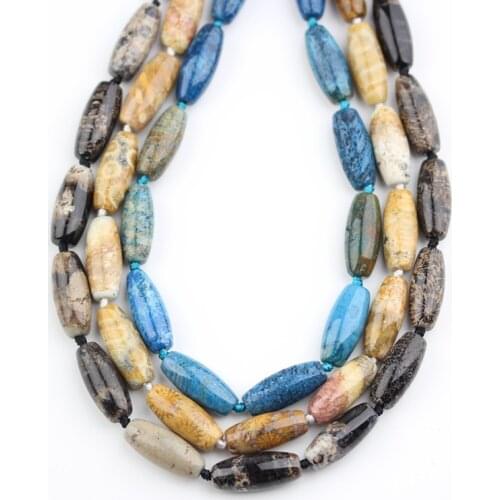 3Colors for Choice,Polished Coral Stones Rice Shaped Loose Beads Jewelry Supplies,Full Strand