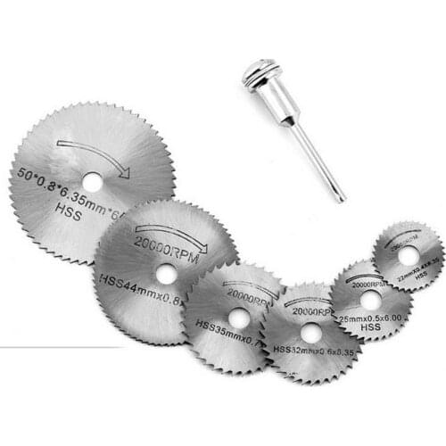 7pcs Hss Circular Wood Cutting Saw Blade Discs + Mandrel Drill for Rotary Tool Wood Cuting Dics Power Tools Dropshipping