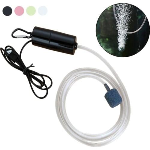 Aquarium Fish Tank Portable Mini Aquatic Terrarium USB Oxygen Air Pump Mute Energy Saving Supplies Fish Tank Accessories
