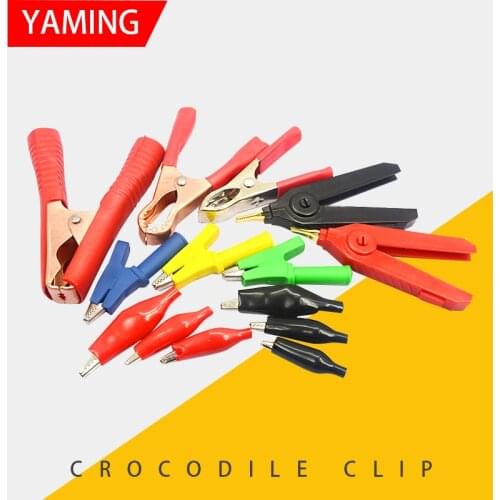 Crocodile Clip Insulation Boot Metal Alligator Electric Test 10/20mm 20/30A Lead Colorful Copper Battery Wire Power Supply