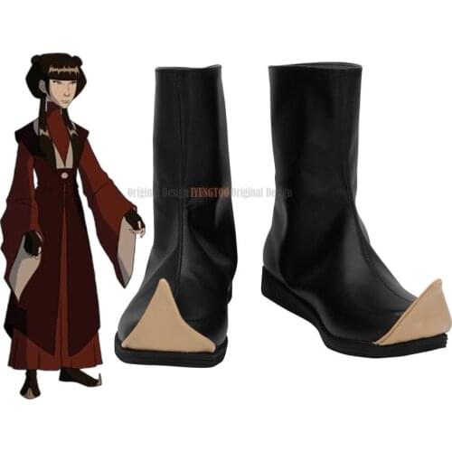 Avatar Mai Shoes Cosplay Avatar: the last Airbender Mai Cosplay Boots Black Shoes for Halloween Comic-con Cosplay