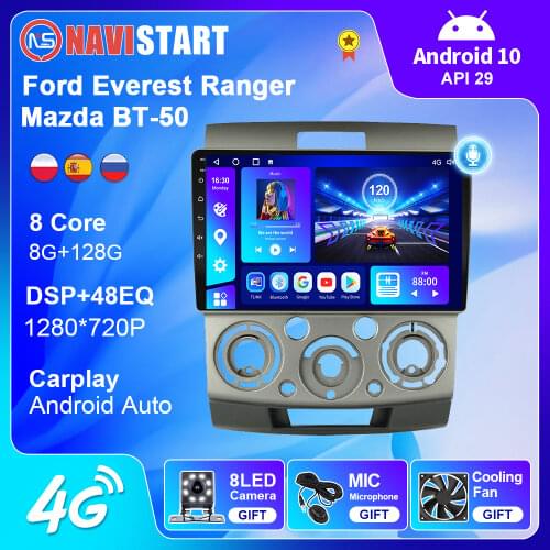 6G+128G for Ford Everest Ranger 2006-2010 for Mazda BT-50 Bt 50 Car Radio Navigation GPS 2din Multimedia Video Stereo Player