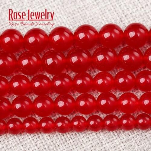 Natural Stone Beads Red Chalcedony Jades Round Loose Beads for Jewelry Making Diy Bracelet 4/6/8/10/12 mm 15 Inches Wholesale