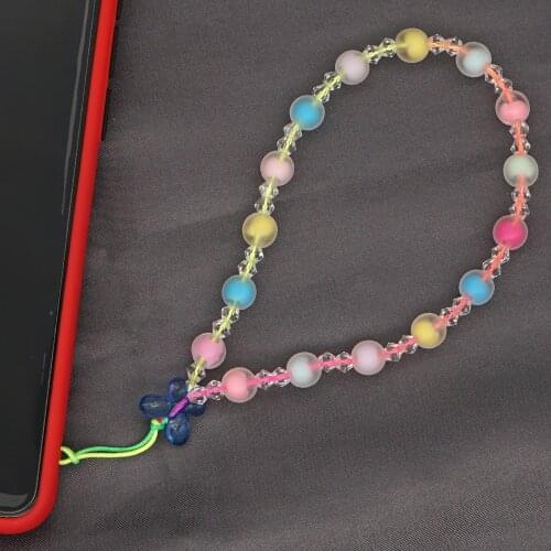 Phone Chain Beads Lanyard Colorful Beaded Strap Phone Holder Bracelet For Women 2021 Summer Fashion Girl Jewelry