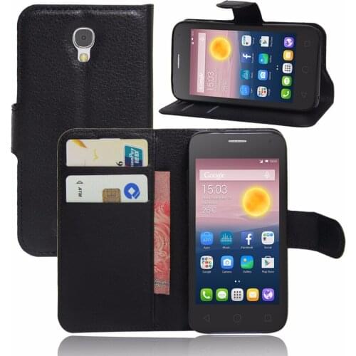 Phone cases for Alcatel PIXI First 4024D,100pcs/lot,TPU leather flip wallet protective case cover for Alcatel PIXI First 4024D
