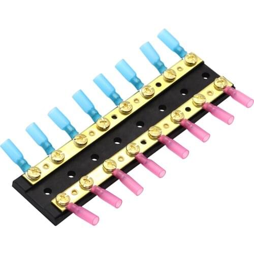 Dual Positive Negative Bus Bar 60A 32V 8 Gang Busbar Outdoor Parts Personal Car Accessories for Boat Marine Caravan RV