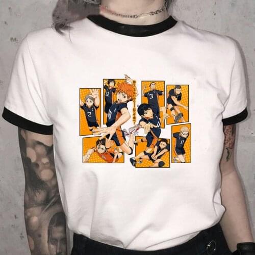 Haikyuu Karasuno T Shirt Hot Japanese Anime Fly High Graphic Tees Men Harajuku Summer Tops Kawaii Unisex Cartoon Tshirt Male