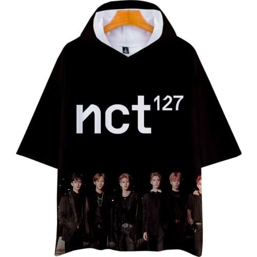 Kpop NCT 127 3d printing hooded t shirt unisex summer short sleeve loose t-shirt harajuku streetwear tshirt tops brand clothes