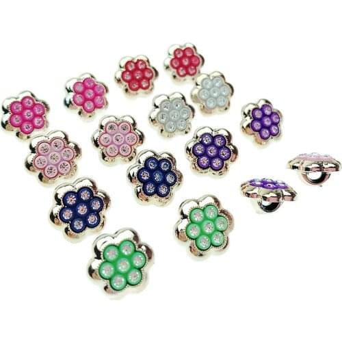 HL 50/150pcs 12mm New Shank Plating Buttons With Rhinestones DIY Apparel Sewing Accessories Shirt Buttons