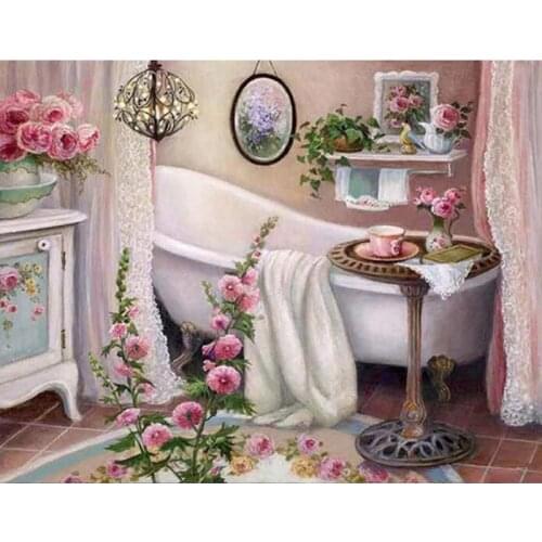 Bathroom Decoration DIY Diamond Painting"Bathtub"pattern 5D Full Square/Round Diamond Embroidery Mosaic Diamond Dots Picture