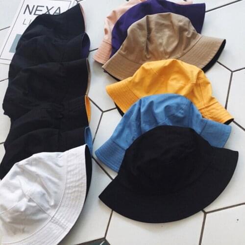Unisex Sun Hats Women Summer Double Side Bucket Hat Men Pure Color Fedoras Outdoor Fisherman Hat Visor Basin Cap