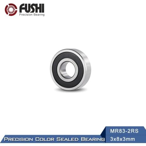 MR83-2RS Bearing 3x8x3mm ( 10 PCS ) ABEC-1 Miniature Flanged MR83RS Ball Bearings R-830ZZY03