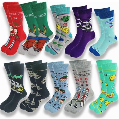 Mens Socks with Cartoon Characters in Autumn and Winter are Casual Happy Comfortable Novel the Crew Socks Tube Skateboards