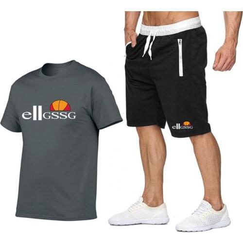 "Mens Sports Suit Mens T Shirt Harajuku T-shirt T Shirts Pants Suit Sportswear Track and Field Summer High Quality Cotton Style"