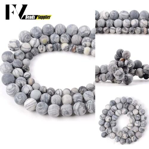 Natural Matte Dull Polished Black Web Jaspers Beads Loose Spacer Beads For Jewelry Making Diy Bracelet Necklace 4 6 8 10 12mm