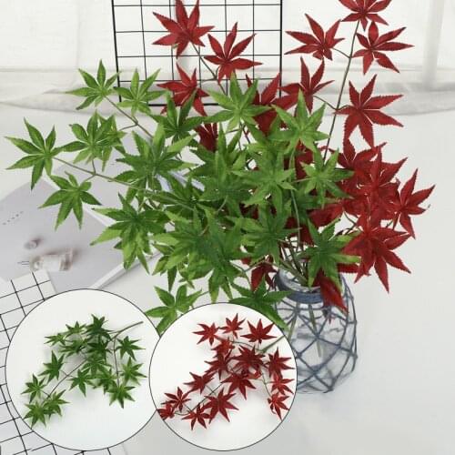 New Single Maple Leaf Autumn Artificial Flower Plants Retro Home Garden Wedding Decoration Design Flowers Silk Maple Leaves