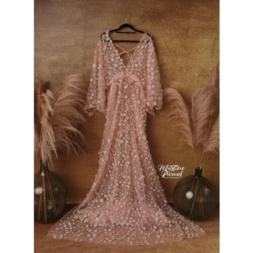 Photography Sequent Dress Maternity Robe Pregnancy Kaftan Photo Shoot Baby Shower Boho Evening Party Sparkle Prom Women Couture