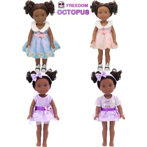 14 Inch American Doll Dress Rose Flower Bow Skirt Clothes For 33-35cm Doll Fir DIY Russia Blyth Girl Dolls