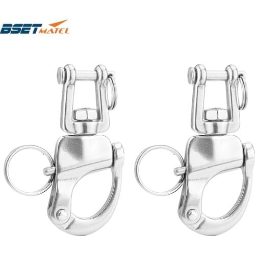 2PCS 316 Stainless Steel Swivel Shackle Quick Release Boat Anchor Chain Eye Shackle Swivel Snap Hook for Marine Architectura