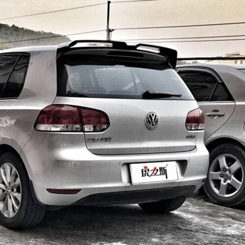 Use For Vw Golf MK6 2010-2013 Spoiler ABS Plastic Forging Carbon Fiber Look Rear Trunk Wing Body Kit Accessories Not Fit Gti R