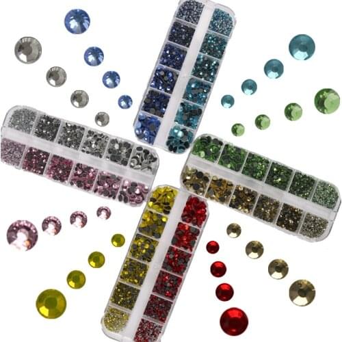 SS4-SS30 Mix Color Hot Fix Rhinestones/2000pcs Crystal Glass Flatback Rhinestones for Clothes DIY Decorations Rhinestones Strass