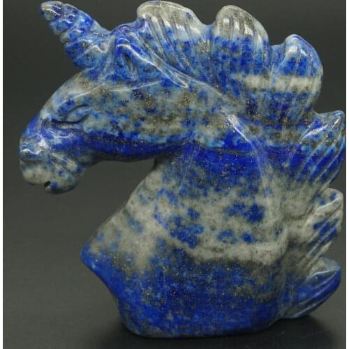 Unicorn Figurine 2" Natural Gemstone Lapis Healing Crystal Gemstone Statue Home Decor Gift