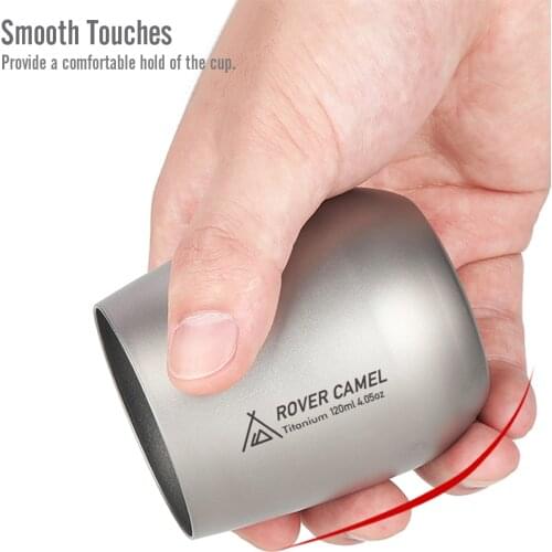 120ml Ultralight Titanium Double Wall Insulated Water Cup Tea Cup Mug for Outdoor Camping Hiking Backpacking Home Office