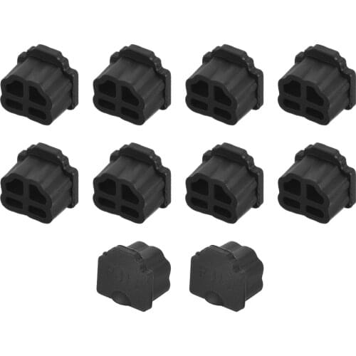 Uxcell 10pcs RJ11 Silicone Protector Telephone Modular Port Anti Dust Cap Cover 9.5mmx7.5mm Black