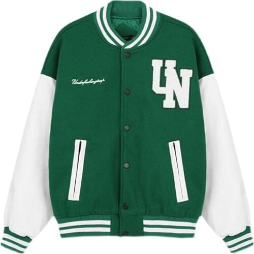 Hip Hop Vintage Baseball Varsity Jacket Men Embroidered PU Leather Patchwork Jackets Harajuku Casual Oversized Streetwear Unisex