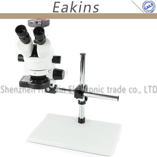Revolving 7X-45X Trinocular Zoom Stereo Microscope 16MP 1080P HDMI Video Eyepiece Camera 144 LED Ring Light For Fix Repair Phone