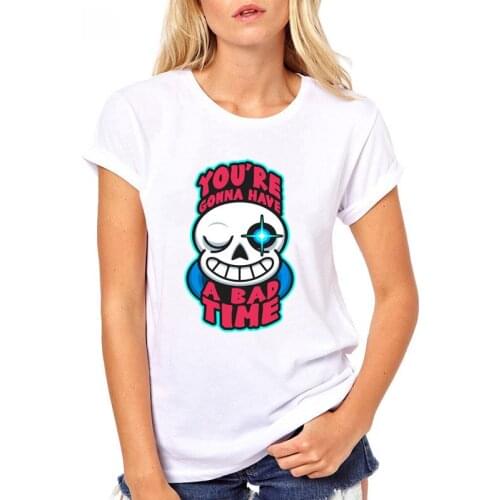 Womens T-shirt Undertale Sans T Shirt Women Summer Tops Female Causal T-shirt Clothing Short Sleeve Tee For Girls