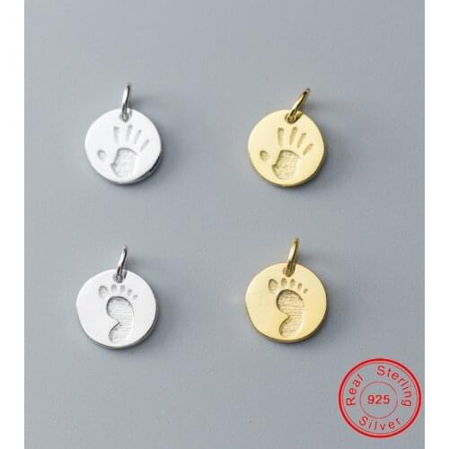 UQBing Athentic 925 Sterling Silver Round Coin Palm and Ankle Charms For Women DIY Bracelets Necklaces Jewelry Gifts