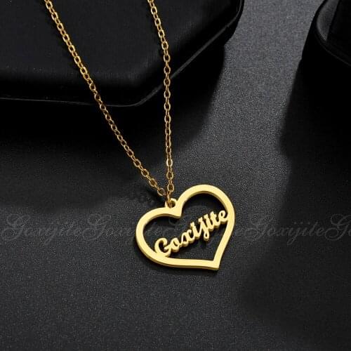Personalized Name Heart necklace For Women Girl Custom Name Love Pendant Charm Necklace Jewellry Gift