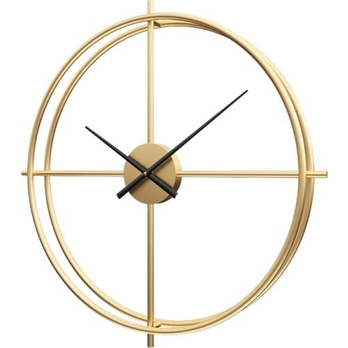 Large Gold Large Wall Clock Luxury Metal Home Decor Creative Nordic Wall Clock Living Room Art Duvar Saati Loft Decorative ZB5WC
