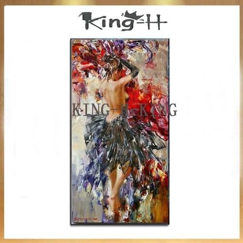 Large character female dancers household adornment wall painting art photo hand-painted sitting room on the canvas painting