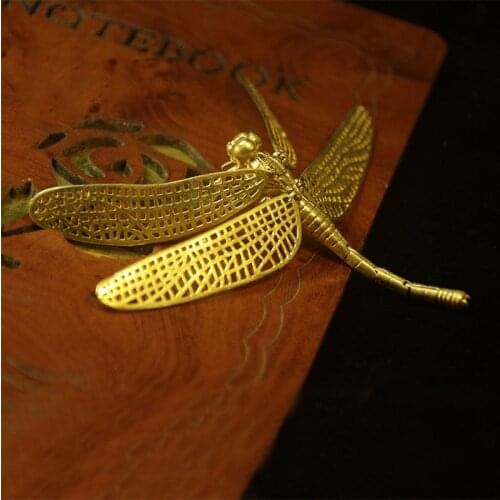 Pure Copper Dragonfly tea pet Ornament HandMade Movable Tea And Incense Stick Creative Home Decoration Party Supplies Craft Gift
