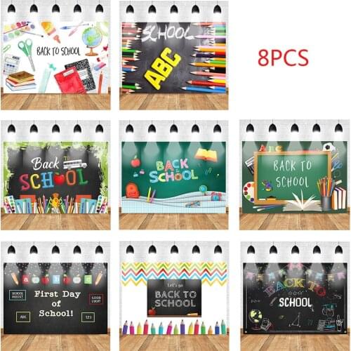 Mehofoto Back to School Photography Backdrop Welcome Back to School Blackboard Background Pencil First Day of School Backdrop