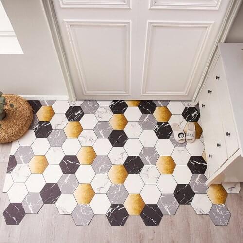Gray Black PVC Silk Loop Dust-proof Indoor Outdoor Door Mat Diamond Plaid Check Rug Mats Shoes Scraper for Entry Way Area Rugs