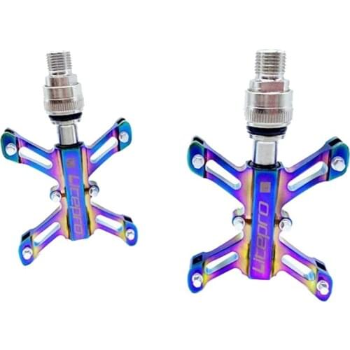 Litepro Folding Bike Pedals Aluminum Alloy Colorful Bicycle Pedal Quick Release Bearing Pedals For Brompton