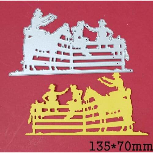 Kids Sit fence Horse Metal Cutting Dies Stencils For DIY Scrapbook Card Decorative Embossing Die Mold 2021 New craft Die