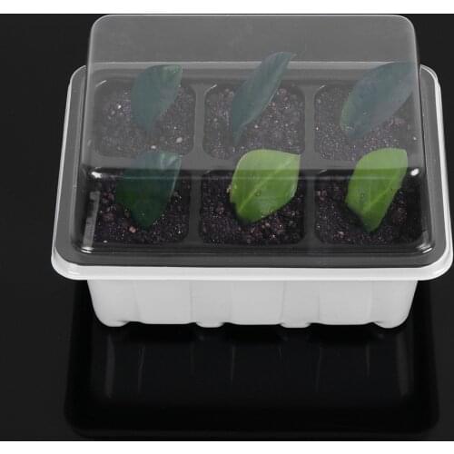6/12Cells Mini Plastic Planting Tray Sprout Plate Nursery Pots Seed Grow Base With Clear Cover Lids Germinating Box Gardening