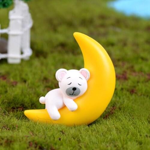 Miniatures christmas Keychain Plastic pendant Moon Sleeping dog rabbit panda Animal pendant Home decoration accessories modern