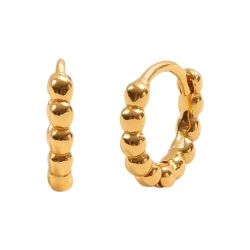 Minimalist Small Round Beads Hoop Earrings for Women Punk Geometric Circle Earring Female Huggie Ear Clip Jewelry