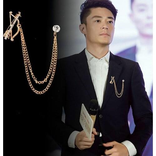 Fashion New Metal Bow Archery Brooch jewelry luxury Cupids Arrow Lapel Pins and Brooches Tassel Badge Corsage Men Accessories