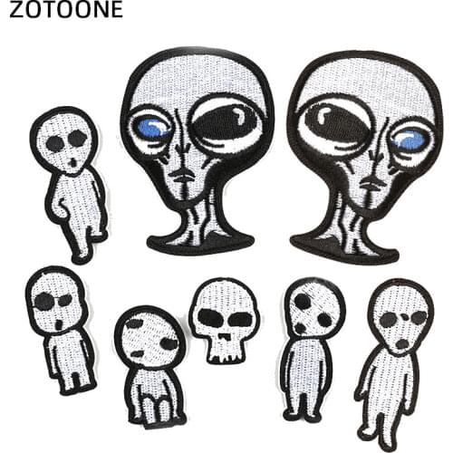 ZOTOONE UFO Alien Rocket Stranger Things Iron Patches for Clothing Punk Embroidered Patches on Clothes DIY Parches Applique G