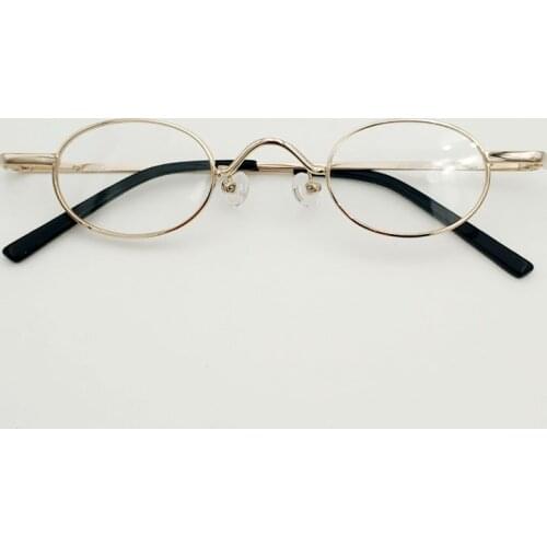 Elliptical forming human glasses, very small lens size, gold, black, silver, myopic optical prescription glasses