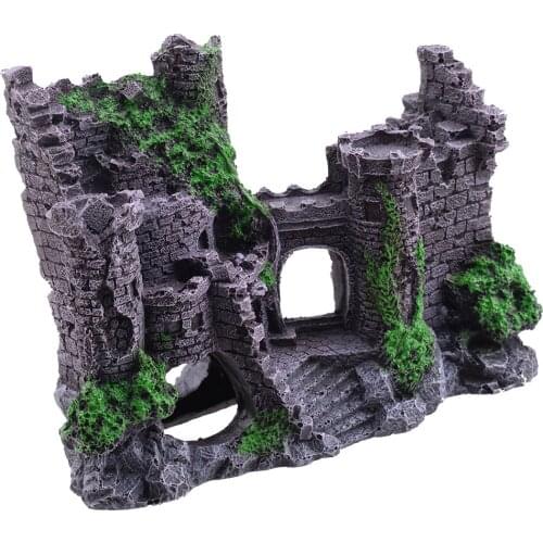 Resin Castle Tower Artificial Fish Tank Aquarium Landscaping Underwater Ornament Decoration European fashion